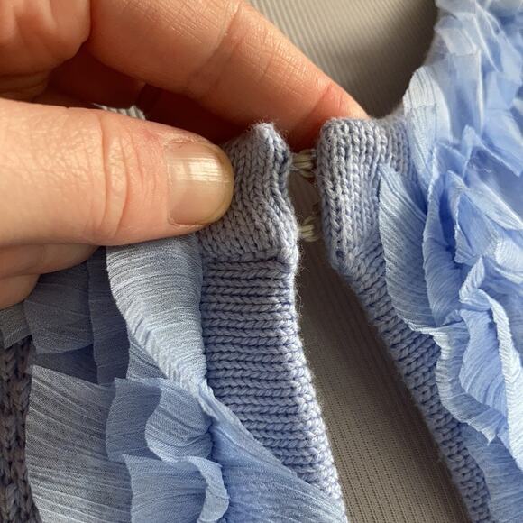 NWT Ruby Rd. Light Blue Cardigan, Size LP - Picture 4 of 9